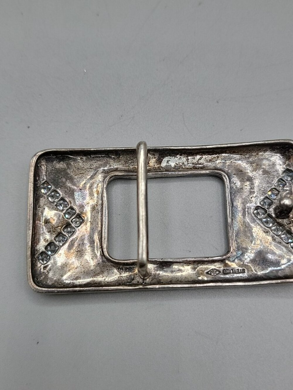 JJ Sterling Silver Judith Jack Belt Buckle 925 Rhinestone Marcasite Jeweled - Picture 8 of 10